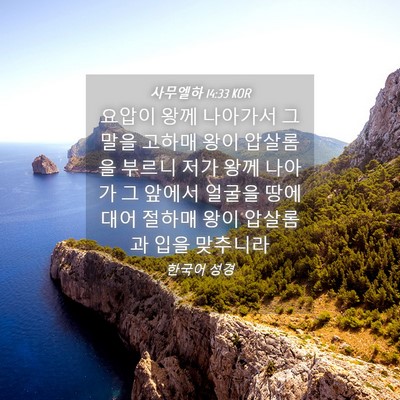 Picture 04 - 사무엘하 14:33 KOR - 요압이 왕께 나아가서 그 말을 - Bible Verse Picture