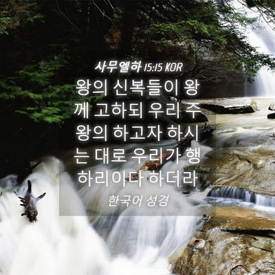 Picture 04 - 사무엘하 15:15 KOR - 왕의 신복들이 왕께 고하되 우리 주 - Bible Verse Picture