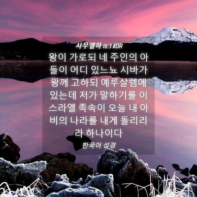 Picture 04 - 사무엘하 16:3 KOR - 왕이 가로되 네 주인의 아들이 어디 - Bible Verse Picture
