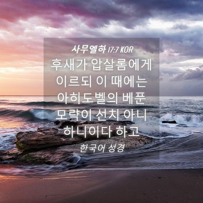 Picture 04 - 사무엘하 17:7 KOR - 후새가 압살롬에게 이르되 이 때에는 - Bible Verse Picture