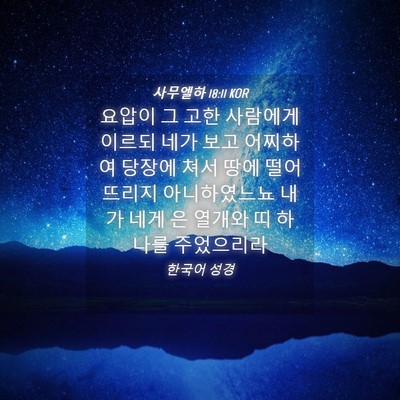 Picture 04 - 사무엘하 18:11 KOR - 요압이 그 고한 사람에게 이르되 - Bible Verse Picture