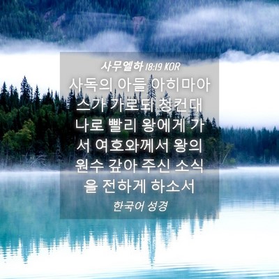 Picture 04 - 사무엘하 18:19 KOR - 사독의 아들 아히마아스가 가로되 - Bible Verse Picture