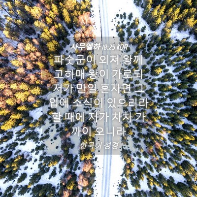 Picture 04 - 사무엘하 18:25 KOR - 파숫군이 외쳐 왕께 고하매 왕이 - Bible Verse Picture