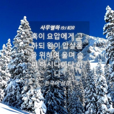 Picture 04 - 사무엘하 19:1 KOR - 혹이 요압에게 고하되 왕이 압살롬을 - Bible Verse Picture
