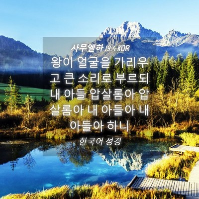 Picture 04 - 사무엘하 19:4 KOR - 왕이 얼굴을 가리우고 큰 소리로 - Bible Verse Picture