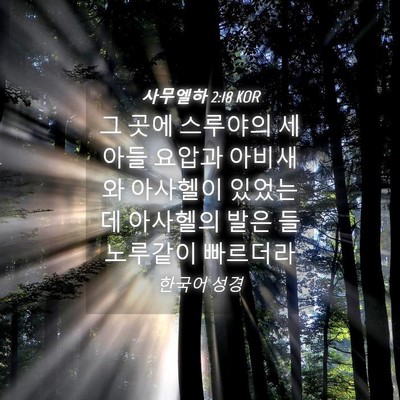 Picture 04 - 사무엘하 2:18 KOR - 그 곳에 스루야의 세 아들 요압과 - Bible Verse Picture