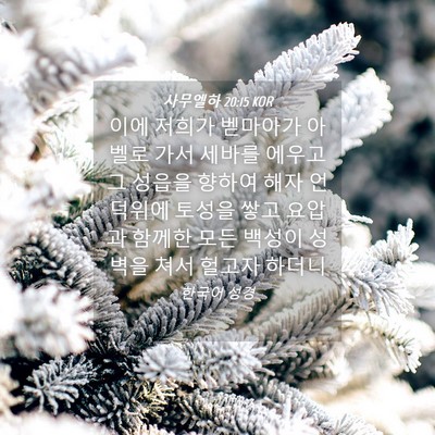 Picture 04 - 사무엘하 20:15 KOR - 이에 저희가 벧마아가 아벨로 가서 - Bible Verse Picture