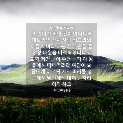 Picture 04 - 사무엘하 20:21 KOR - 그 일이 그러한 것이 아니니라 - Bible Verse Picture