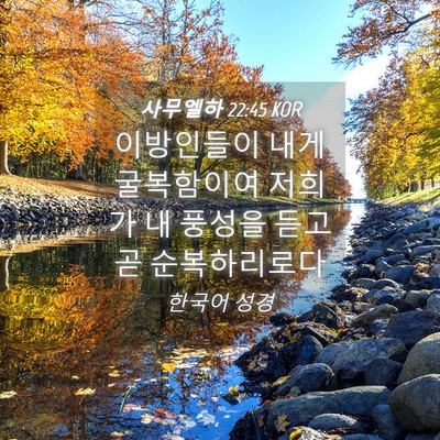 Picture 04 - 사무엘하 22:45 KOR - 이방인들이 내게 굴복함이여 저희가 - Bible Verse Picture