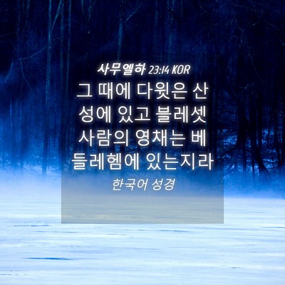 Picture 04 - 사무엘하 23:14 KOR - 그 때에 다윗은 산성에 있고 블레셋 - Bible Verse Picture