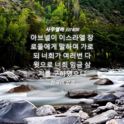 Picture 04 - 사무엘하 3:17 KOR - 아브넬이 이스라엘 장로들에게 - Bible Verse Picture