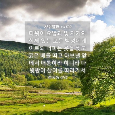 Picture 04 - 사무엘하 3:31 KOR - 다윗이 요압과 및 자기와 함께 있는 - Bible Verse Picture