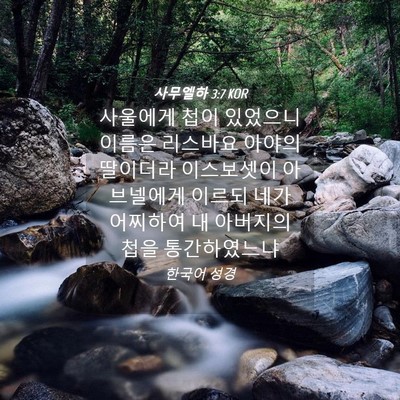 Picture 04 - 사무엘하 3:7 KOR - 사울에게 첩이 있었으니 이름은 - Bible Verse Picture