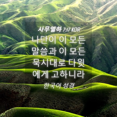 Picture 04 - 사무엘하 7:17 KOR - 나단이 이 모든 말씀과 이 모든 - Bible Verse Picture