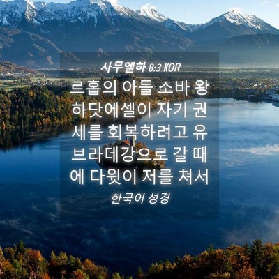 Picture 04 - 사무엘하 8:3 KOR - 르홉의 아들 소바 왕 하닷에셀이 - Bible Verse Picture