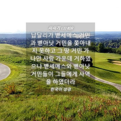 Picture 04 - 사사기 1:33 KOR - 납달리가 벧세메스 거민과 벧아낫 - Bible Verse Picture