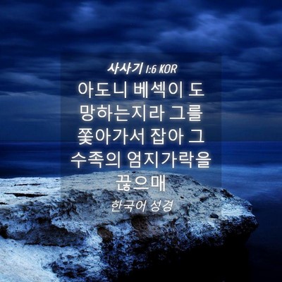 Picture 04 - 사사기 1:6 KOR - 아도니 베섹이 도망하는지라 그를 - Bible Verse Picture