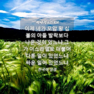 Picture 04 - 사사기 11:25 KOR - 이제 네가 모압 왕 십볼의 아들 - Bible Verse Picture