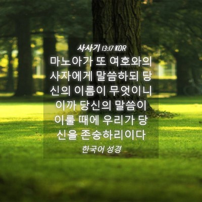 Picture 04 - 사사기 13:17 KOR - 마노아가 또 여호와의 사자에게 - Bible Verse Picture