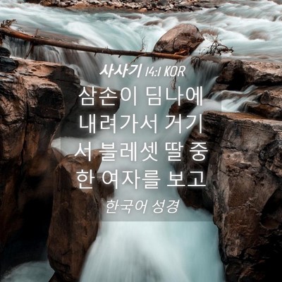 Picture 04 - 사사기 14:1 KOR - 삼손이 딤나에 내려가서 거기서 - Bible Verse Picture