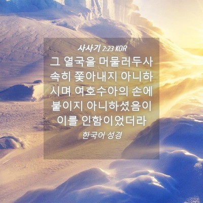 Picture 04 - 사사기 2:23 KOR - 그 열국을 머물러두사 속히 쫓아내지 - Bible Verse Picture