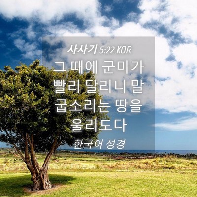Picture 04 - 사사기 5:22 KOR - 그 때에 군마가 빨리 달리니 - Bible Verse Picture