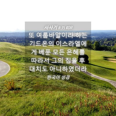 Picture 04 - 사사기 8:35 KOR - 또 여룹바알이라 하는 기드온의 - Bible Verse Picture