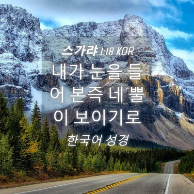 Picture 04 - 스가랴 1:18 KOR - 내가 눈을 들어 본즉 네 뿔이 - Bible Verse Picture