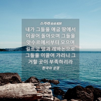 Picture 04 - 스가랴 10:10 KOR - 내가 그들을 애굽 땅에서 이끌어 - Bible Verse Picture