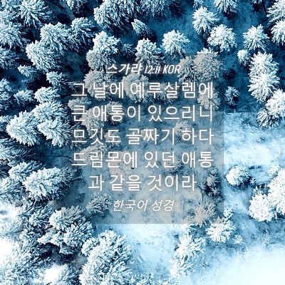 Picture 04 - 스가랴 12:11 KOR - 그 날에 예루살렘에 큰 애통이 - Bible Verse Picture