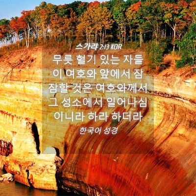 Picture 04 - 스가랴 2:13 KOR - 무릇 혈기 있는 자들이 여호와 - Bible Verse Picture