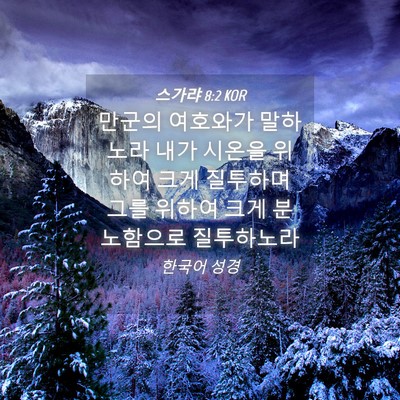 Picture 04 - 스가랴 8:2 KOR - 만군의 여호와가 말하노라 내가 - Bible Verse Picture