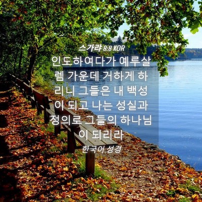 Picture 04 - 스가랴 8:8 KOR - 인도하여다가 예루살렘 가운데 - Bible Verse Picture