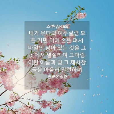 Picture 04 - 스바냐 1:4 KOR - 내가 유다와 예루살렘 모든 거민 - Bible Verse Picture