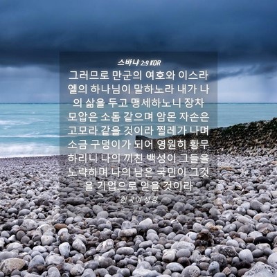 Picture 04 - 스바냐 2:9 KOR - 그러므로 만군의 여호와 이스라엘의 - Bible Verse Picture