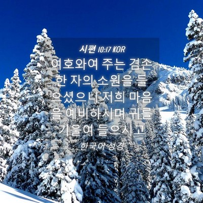 Picture 04 - 시편 10:17 KOR - 여호와여 주는 겸손한 자의 소원을 - Bible Verse Picture