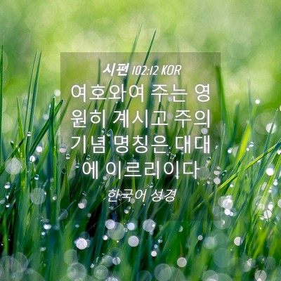 Picture 04 - 시편 102:12 KOR - 여호와여 주는 영원히 계시고 주의 - Bible Verse Picture