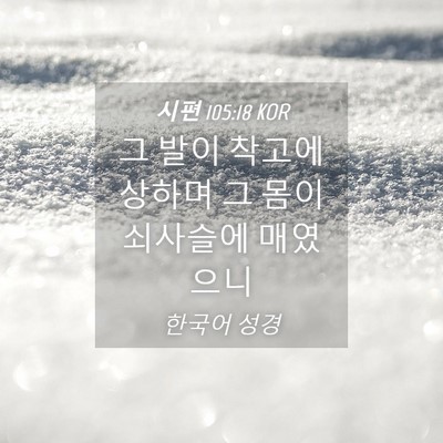 Picture 04 - 시편 105:18 KOR - 그 발이 착고에 상하며 그 몸이 - Bible Verse Picture