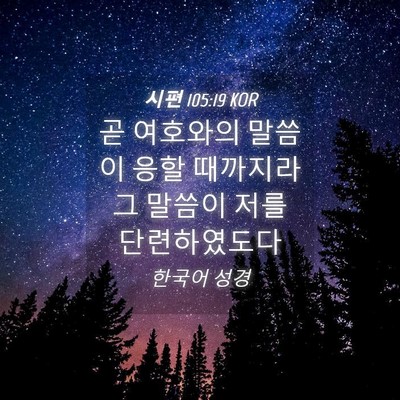 Picture 04 - 시편 105:19 KOR - 곧 여호와의 말씀이 응할 때까지라 - Bible Verse Picture