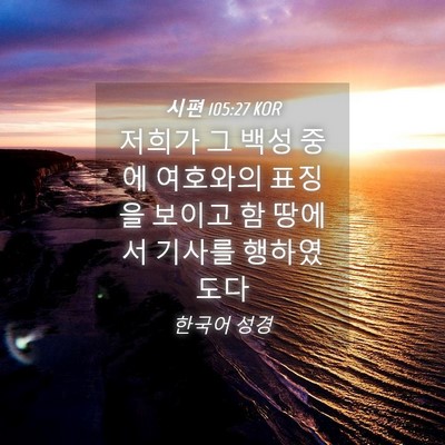 Picture 04 - 시편 105:27 KOR - 저희가 그 백성 중에 여호와의 - Bible Verse Picture
