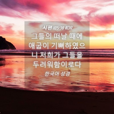 Picture 04 - 시편 105:38 KOR - 그들의 떠날 때에 애굽이 - Bible Verse Picture