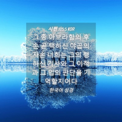 Picture 04 - 시편 105:5 KOR - 그 종 아브라함의 후손 곧 택하신 - Bible Verse Picture