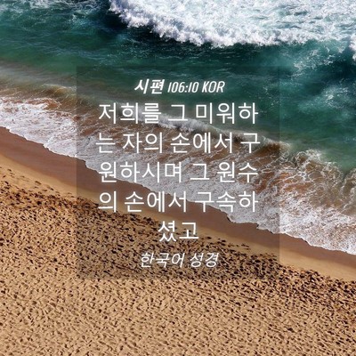 Picture 04 - 시편 106:10 KOR - 저희를 그 미워하는 자의 손에서 - Bible Verse Picture