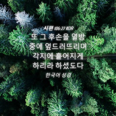 Picture 04 - 시편 106:27 KOR - 또 그 후손을 열방 중에 - Bible Verse Picture