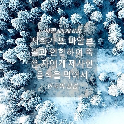 Picture 04 - 시편 106:28 KOR - 저희가 또 바알브올과 연합하여 죽은 - Bible Verse Picture