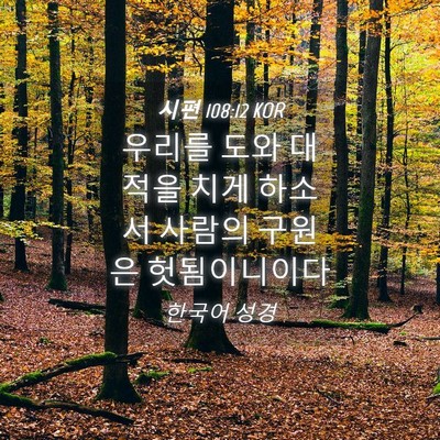 Picture 04 - 시편 108:12 KOR - 우리를 도와 대적을 치게 하소서 - Bible Verse Picture