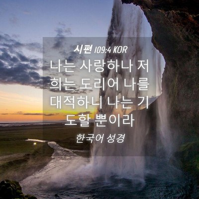 Picture 04 - 시편 109:4 KOR - 나는 사랑하나 저희는 도리어 나를 - Bible Verse Picture