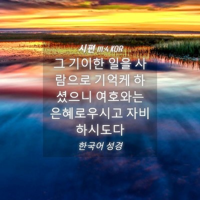Picture 04 - 시편 111:4 KOR - 그 기이한 일을 사람으로 기억케 - Bible Verse Picture