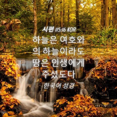 Picture 04 - 시편 115:16 KOR - 하늘은 여호와의 하늘이라도 땅은 - Bible Verse Picture