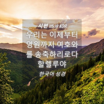 Picture 04 - 시편 115:18 KOR - 우리는 이제부터 영원까지 여호와를 - Bible Verse Picture